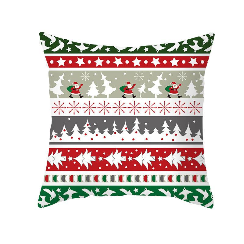 Cartoon Print Christmas Pillow Cover Office Sofa Cushion Pillow Cover Cross-border Home