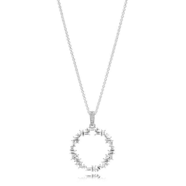 100% 925 Sterling Silver Pan Model Charm Necklace Female Heart Valentine's Day Heart-shaped Necklace Fashion Jewelry