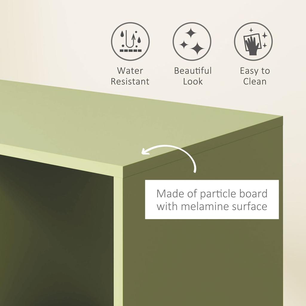 Open Wardrobe On Wheels, Bedroom Wardrobe with Clothes Hanging Rail, 2 Storage Shelves, Mobile Garment Rack for Cloakroom, Hallway, Green