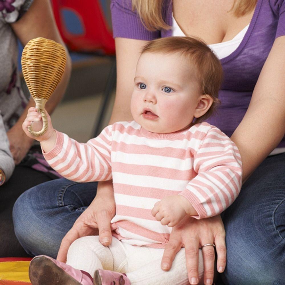 

Yellow Crib Mobile Hand Bell Rattan Weep Tear Rattles Musical Rattan Rattles Infant Gifts