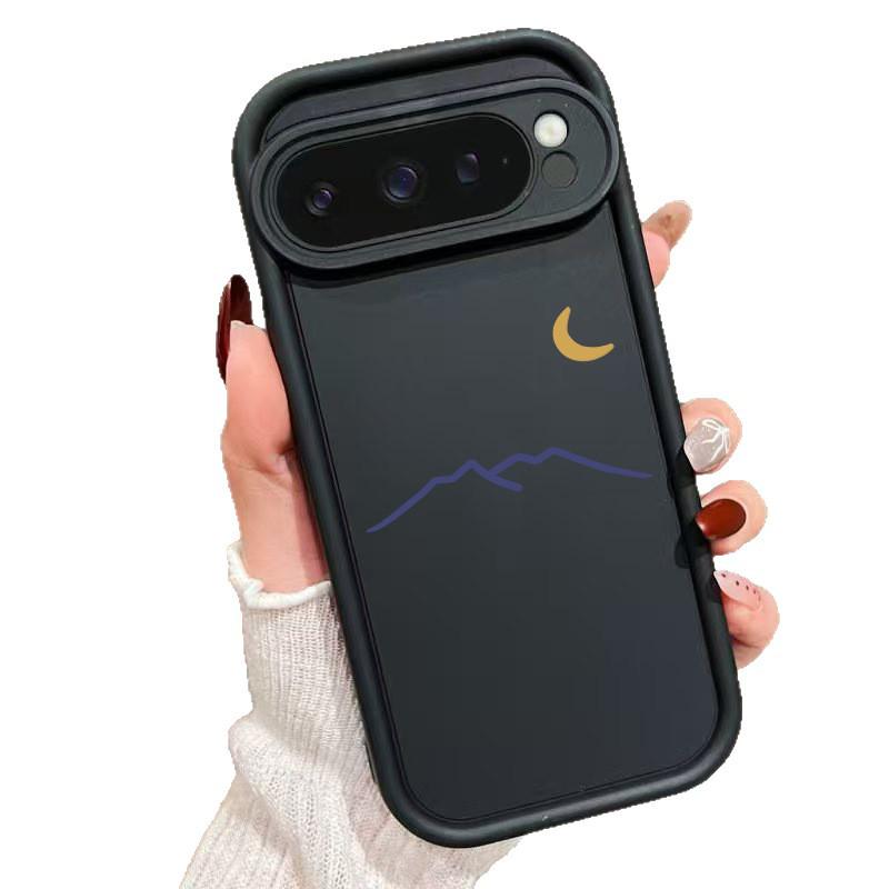 Coque de téléphone simple anti-chute Lune et Colline Pixel 8/8A/9Pro/7Pro