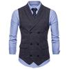 Men's Retro Double-Breasted Plaid Vest - Stylish British Business Casual for Autumn & Winter