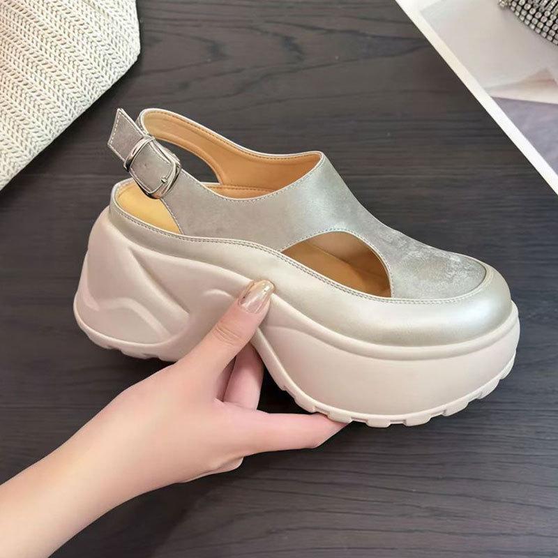 Thick-soled Heightening Hollowed-out Sandals Women's New Small Women's Shoes In the Summer of 2025