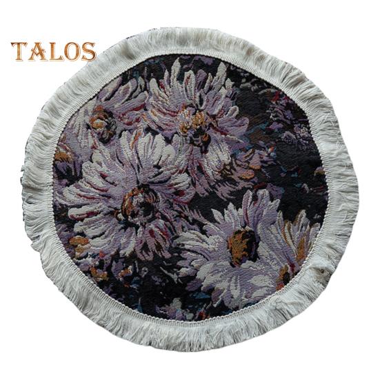 Tischset mit Quaste, pastoralem Stil, Blumen-Ölgemälde, ästhetische runde Form, Partys, Hochzeiten, Bankette, Tischdekoration, Abendessen-Matte