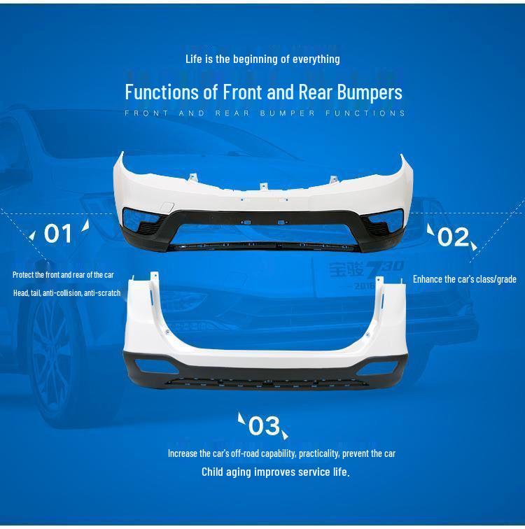 Baojun 730 Front & Rear Bumpers (2014-2016) - Thick Material, High-Temp Paint, Original Quality