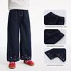 Little Yinman Girls' Embroidered Wide-Leg Jeans
