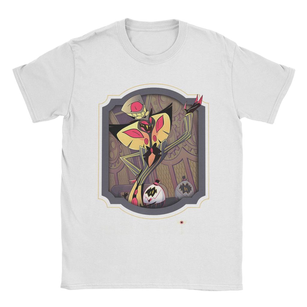 Men Hazbins Hotels Sir Pentious Card T Shirt 100% Cotton Tops Leisure Short Sleeve O Neck Tee Shirt 6XL T-Shirts