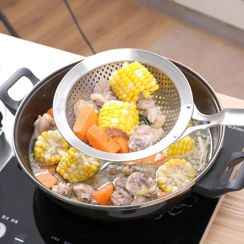 304 Stainless Steel Skimmer Strainer Colander Mesh Deep Fryer Oil Frying Scoop Noodles Dumpling Sieve - Kitchen Tools
