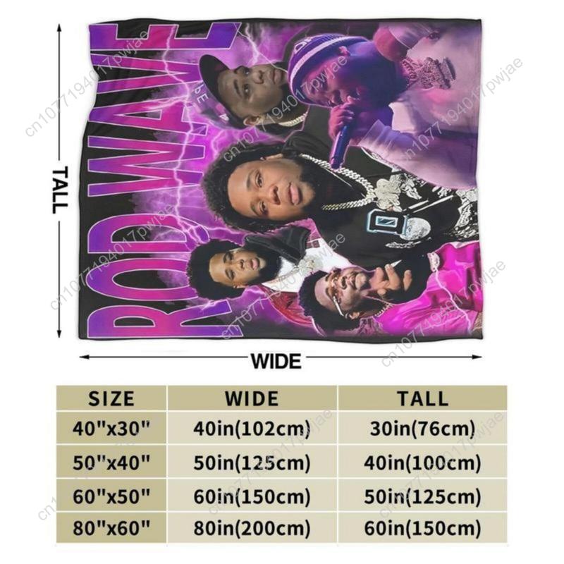Soft Funny Throw Blanket Rod Wave Flannel American Blankets Lightweight Warm Blanket Plush Air Conditioned For Teen Couch Bed So