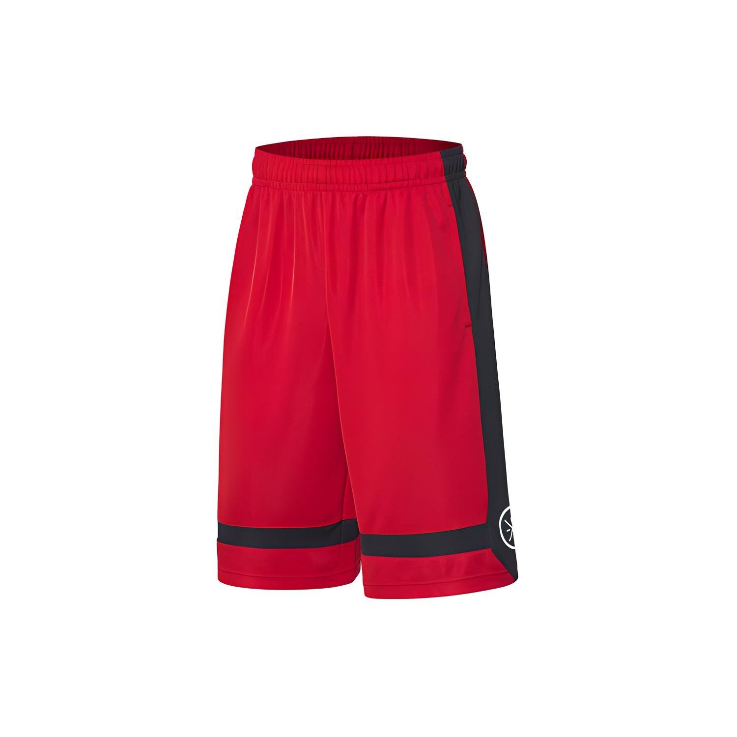 Li-Ning Way of Wade Logo Color Block Basketball Shorts Red Black Men s AAPQ235-3 XL