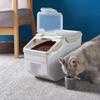 Airtight Pet Food Storage Container Large Capacity Snap Lock Lid Dog Cat Dry Food Rice Bin Beige