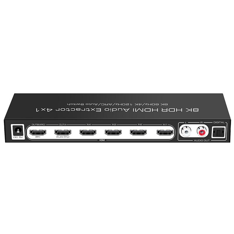 HDR Switch Game Switch 8K HDR Audio Extractor 4X1 for TV HDMI Switcher Adapter Converter Plug and Play HDMI Splitter Adapter Video Converter HDMI HUB