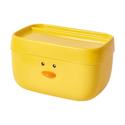 Entenmuster Taschentuchbox Cartoon Lieblich Gelb Papierhandtuch Serviettenhalter Box für Badezimmerwand