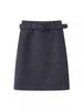 Chic High-Waisted Midi Skirt for Women, 2025 Fall/Winter: Slimming, Versatile, Knee-Length with Back Slit.