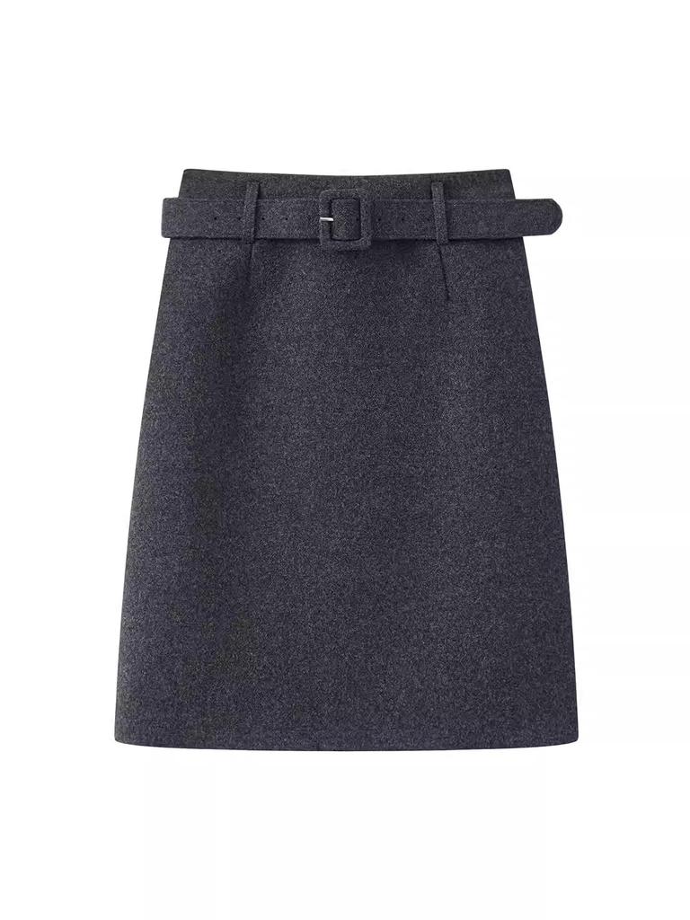 Chic High-Waisted Midi Skirt for Women, 2025 Fall/Winter: Slimming, Versatile, Knee-Length with Back Slit.