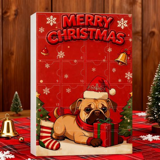 Ημερολόγιο Αφίξεων για Λάτρεις Σκύλων Διακόσμηση Αντίστροφης Μέτρησης 24 Ημερών για τα Χριστούγεννα 2D Επίπεδο Ακρυλικό Κρεμαστό Σκύλου Πολυλειτουργικό