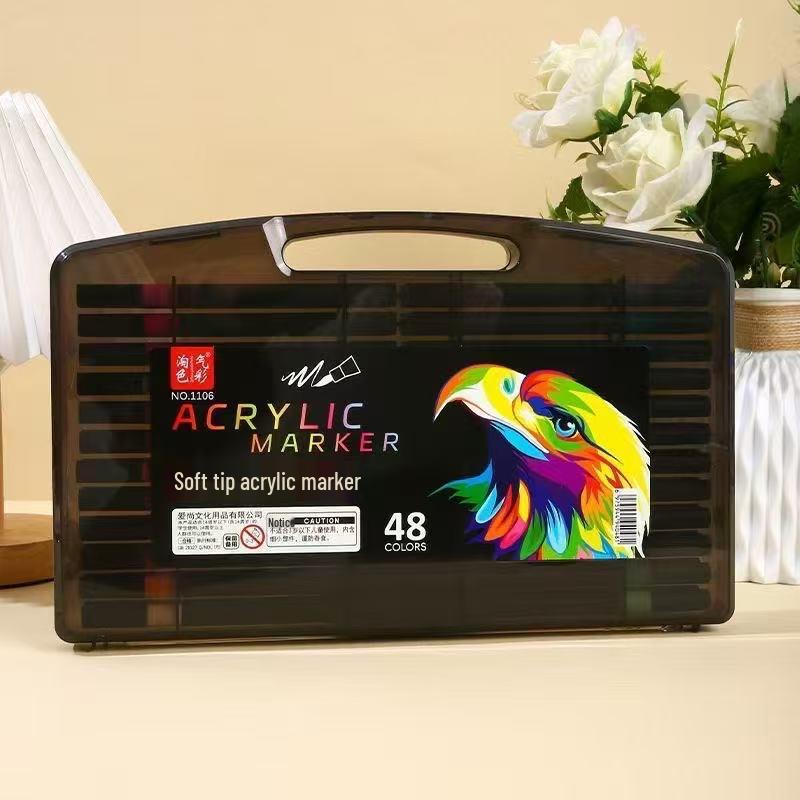 Acrylic Markers: 12, 48, 60, 80 Water-Based Colors for Student Art, Anime, Hand-Painting, Coloring, and Doodling.