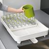 Joseph Joseph Extend Telescopic Drainer Drying Rack for Sinks with Removable Cutlery Holder and Swivel Drainer Spout Off 85071 - - White/Green