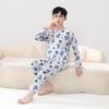 Boys' Long Sleeve Cotton Pajama Set for Summer with Air Conditioning Suit