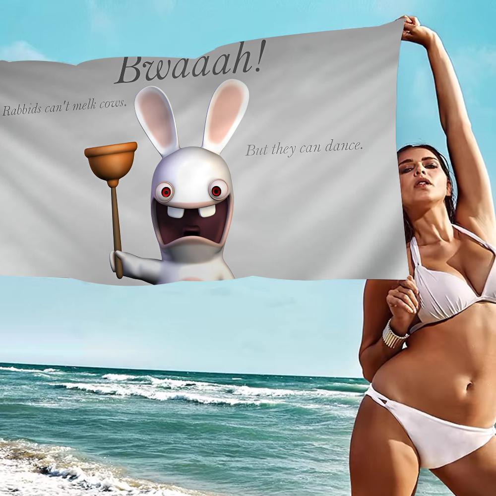 

R-Raysman Raving Rabbids Big Microfiber Beach Towels Quick Dry Towel Sand Beach Towels Pool Towel for Travel Swim Pool Yoga W40*H60(CM)