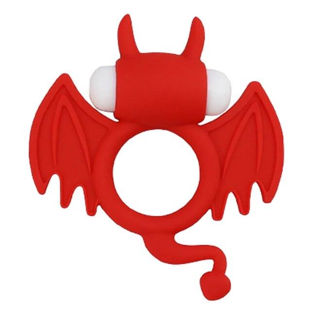 Unisex Double Vib Powerful Soft Silicone Dual Vibrating Cock Ring Penis Ring Double Rings for Couples Enhancing Harder Erection