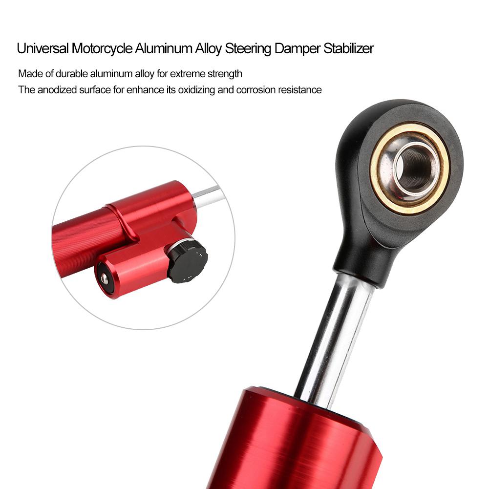 Universal Motorcycle Aluminum Alloy Steering Damper Stabilizer (Red & Black)