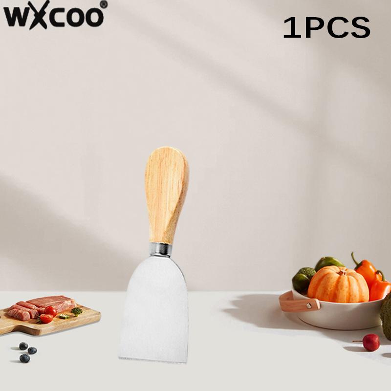 1~6 Stück Käsemesser Set Edelstahl Käseschneider Hobel Holzgriff Butter Brot Gabel Messer Kochen Küchenhelfer