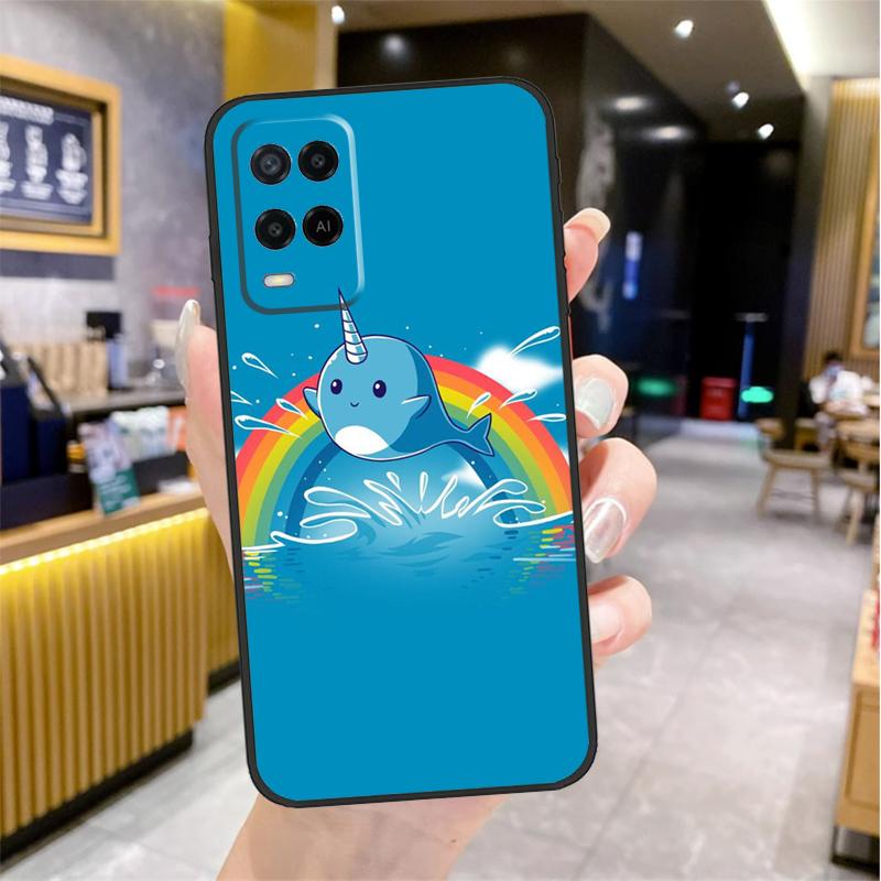 Cute Sea Narwhal Quotes Case For Oppo A74 A54 A94 A78 A98 A18 A60 A80 A40 A38 A58 A96 A76 A16 A15 A17 A57 A77 A5 Pro