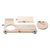 3 Pcs Chinchilla Wooden Platform Set L Shaped Round Hole Wooden Platform for Chinchilla Hamster