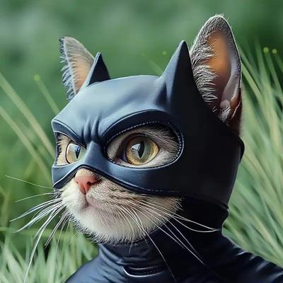 Kattmask Söt Fladdermus Husdjurshatt för Katt och Hund Rolig Superhjälte Husdjurskostym Halloween Cosplay Husdjurstillbehör