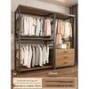 Metal Walk-In Wardrobe: Floor-Standing Clothes Rack, Open Garment and Hat Rack, Bedroom Shelf Assembly
