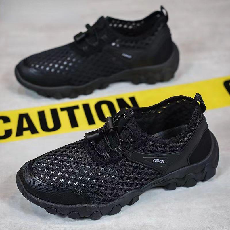 

Летние сетчатые дышащие походные кроссовки для мужчин, новые модные кроссовки для походов на открытом воздухе, скальные туфли, легкие повседневные кроссовки для бега 39 чёрный