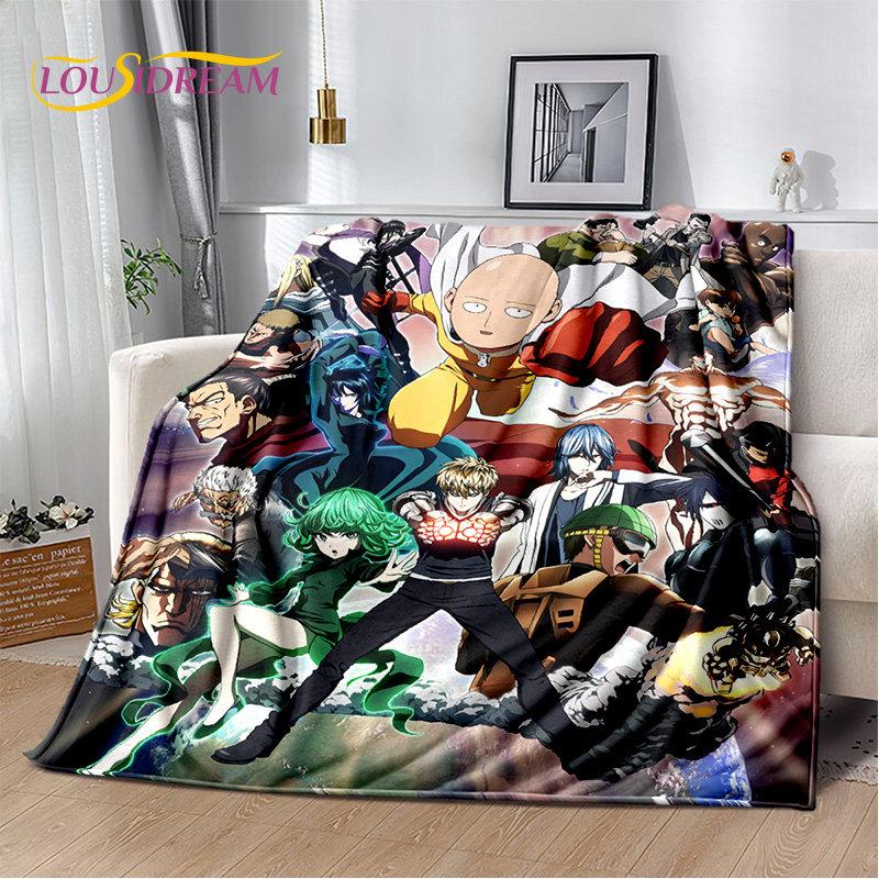 ONE PUNCH MAN Anime kreslená měkká plyšová deka, flanelová deka přehoz do obývacího pokoje Ložnice Pohovka Pohovka Piknikový kryt pro děti