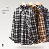 MINISO Men's Retro Plaid Flannel Long Sleeve Shirt Jacket