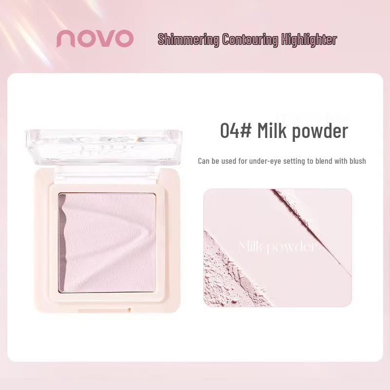 NOVO9113 Matte 3D Face Sculpting Highlighter: Brightening, Long-Lasting, Pore-Refining, Soft Focus for a Girly Glow.