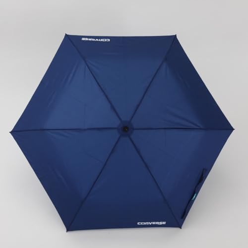 Ogawa Converse Kids' Folding Umbrella, Manual Open, 55cm, 6 Ribs, Navy, Solid Color, One-Point Logo, Antibacterial Handle, Water-Repellent, 20351