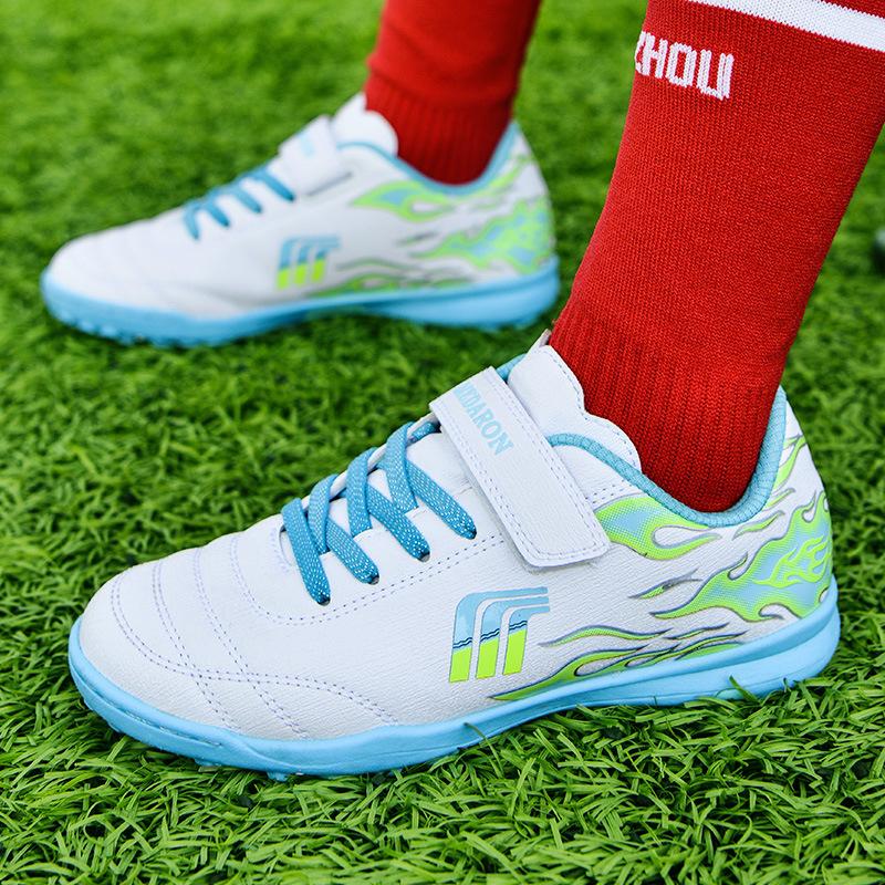 Children's Football Shoes Boys Girls Teens Elementary School Students Training Shoes Boys TF Shattered Nails Velcro Sports