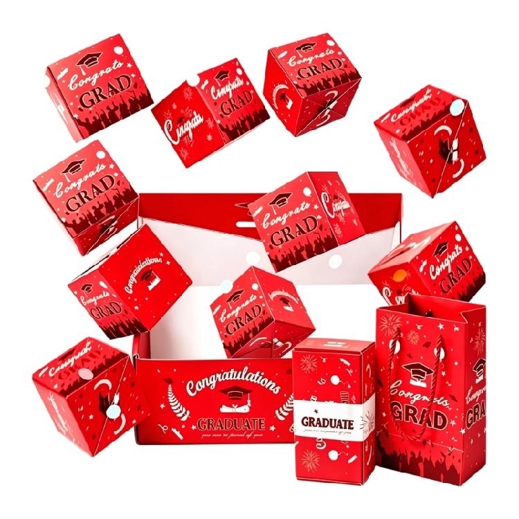 Graduation Money Gift Holder Box With Handheld Bag Foldable Paper Lucky Money Holder Case For Birthday Graduation Gift