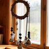 Wind Chime Door Bell Wall Hanging Bell With Wooden Beads 1pc