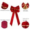 Cloth Christmas Ribbon Knot Bowknot Flocking Bowknot Ornaments Christmas Bowknot Pendant  Christmas