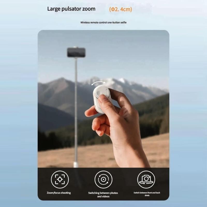 Wireless Smartphone Camera Controller With Zoom Adjustment Lightweight Plastic Design For Selfies Video Recording