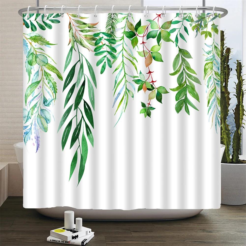 Jy01Colorful Beautiful Flowers Bath Curtain Waterproof Fabric Shower Curtains Floral Rose Printing Bathroom Screen Decor With @1