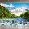 Waterfall 3d Mural Waterfall Forest Trees Wallpaper Living Room Bedroom Waterfall Wallpaper Home Decor