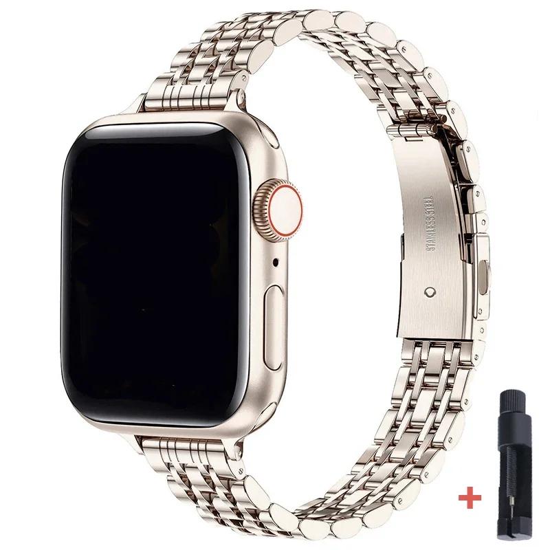 Stainless Steel Strap For Apple Watch Ultra 2 Band 49mm 42mm 44mm Metal Bracelet For iWatch Series 9 8 7 6 SE 5 4 3  45mm 41mm