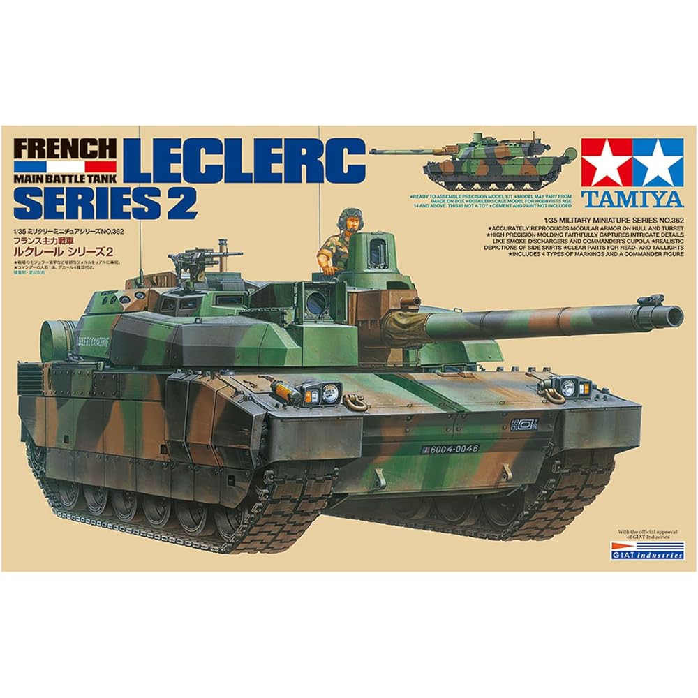 TAMIYA 1/35 Military Miniature Series No. 362 French Main Battle Tank Leclerc Series 2 Plastic Mo...