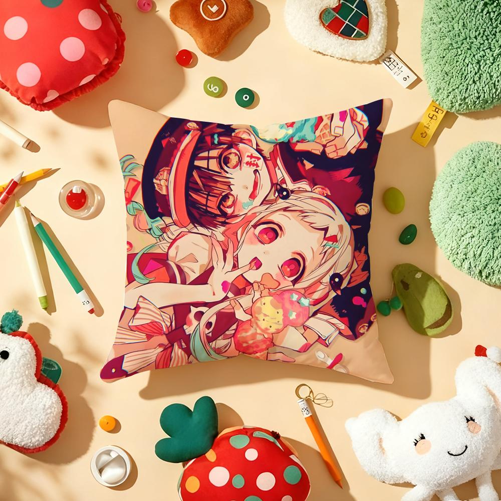 Anime Jibaku Shounen Hanako Kun Cushion Cover Plush Fabric Soft Double-Sided Printed Sofa Warm Winter Home Gift Pillow Cover