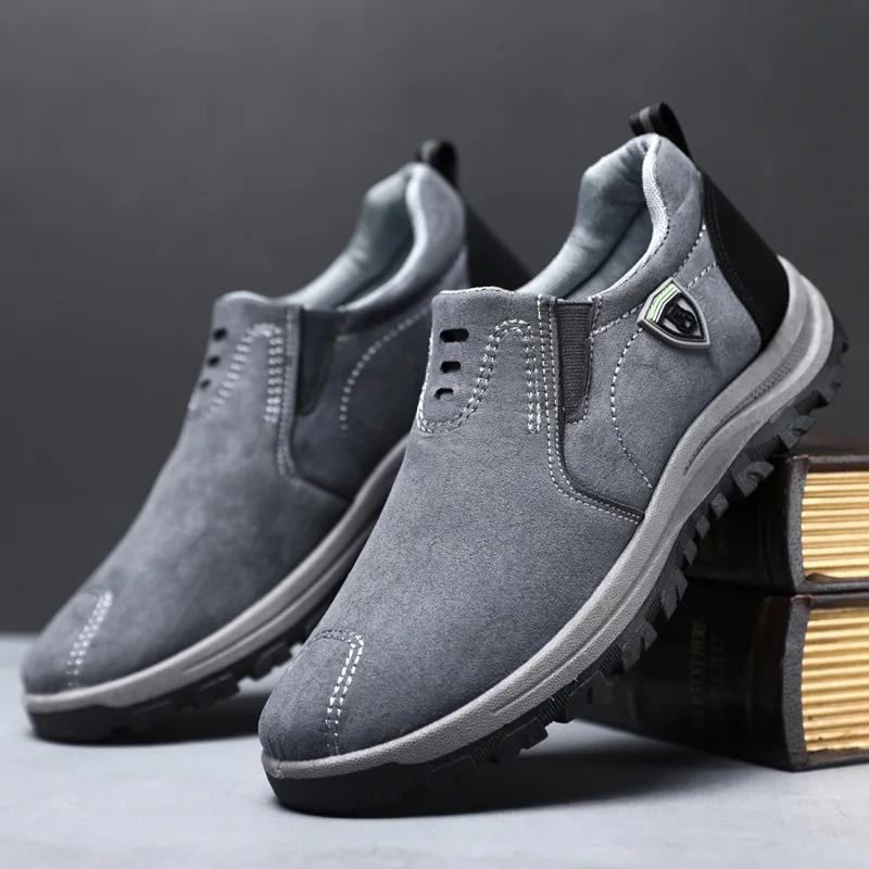 Mode Herrenschuhe Sesigner Wildleder Freizeitsneakers Herren Bequeme Laufschuhe Slipper Outdoor Rutschfest Herren Wanderschuhe 39-46