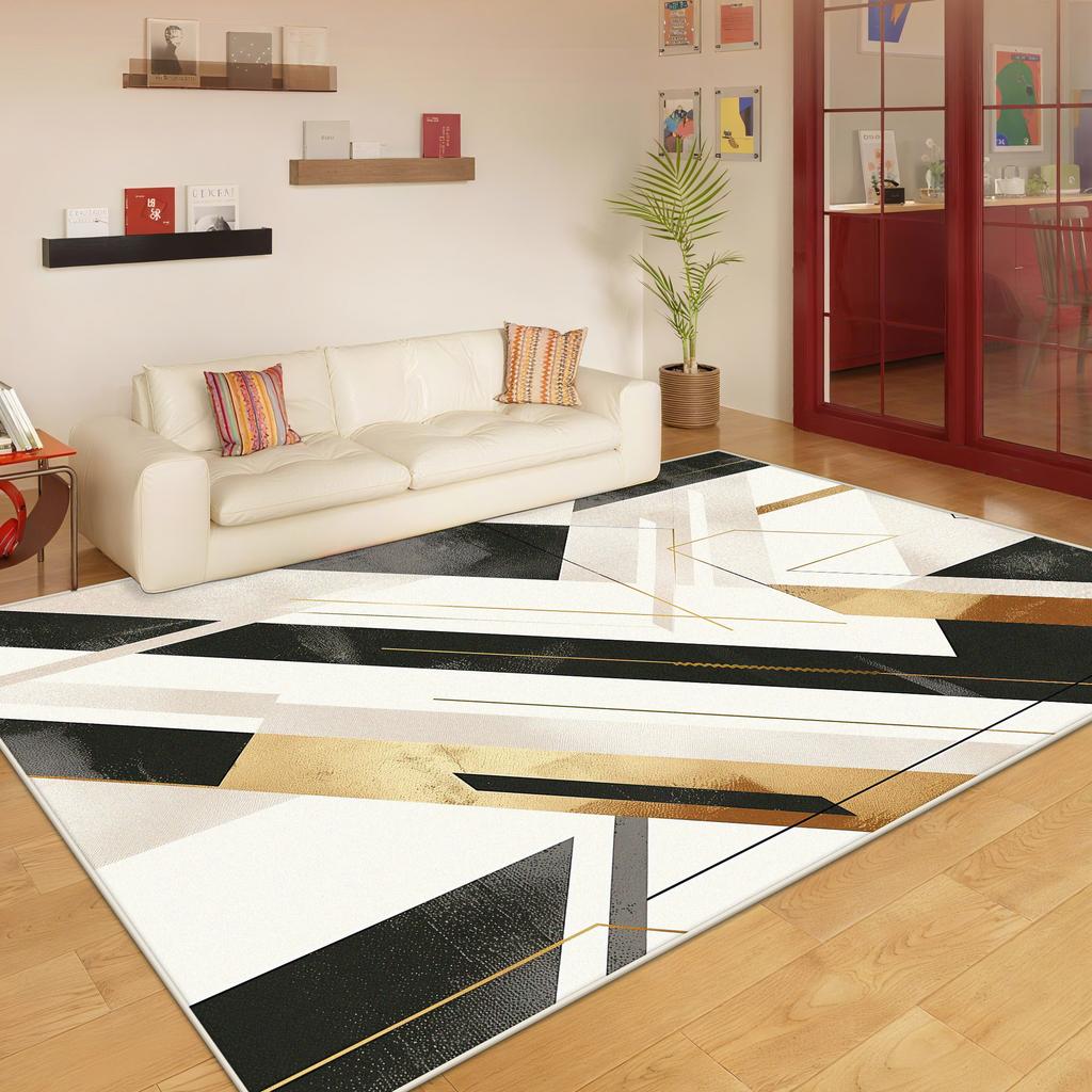 Nordic Geometric Style Living Room Carpet Light Luxury Decoration Bedroom Cloakroom Soft Mat Lounge Washable Antiskid Home Rug