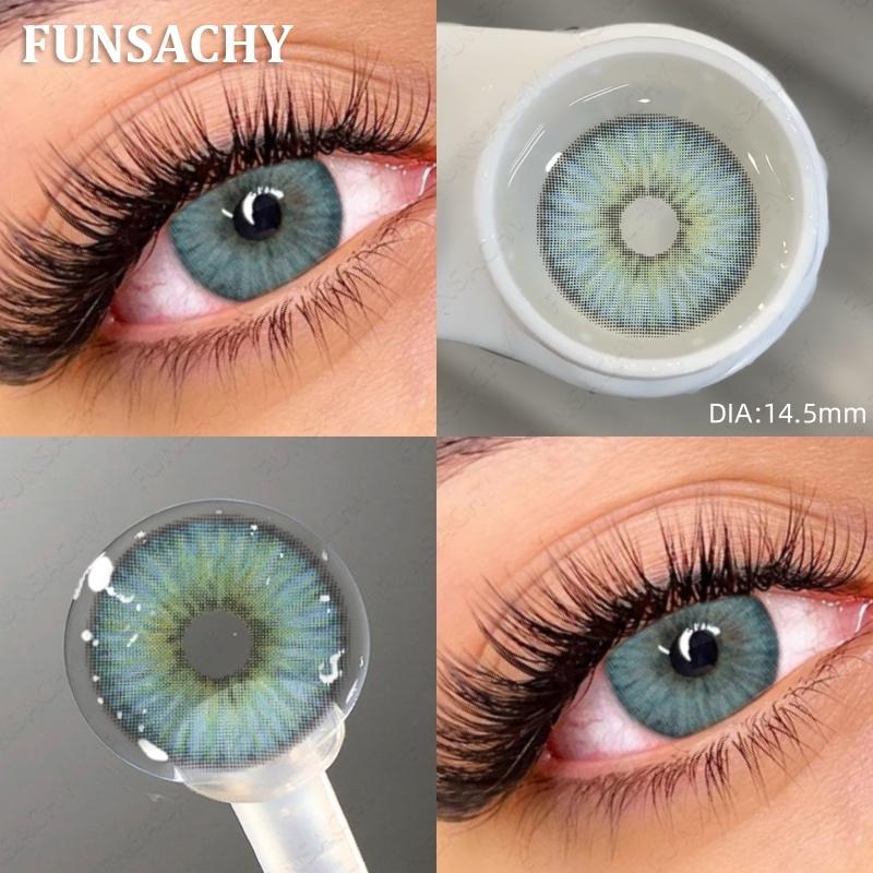 FUNSACHY 1 Pair Natural Colored Contact Lenses for Eyes Brown Pupils Lens Contact Lenses Cosmetic Green Contacts New Color Lens