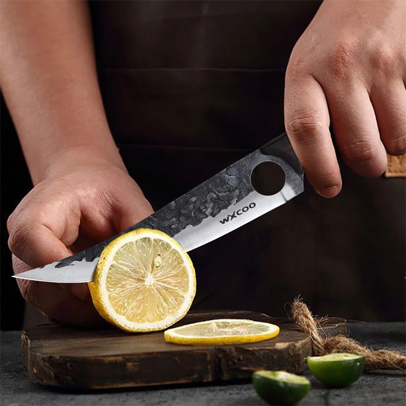 Stainless Steel Boning Knife w/Knife Sheath Fruit Knife Handmade Forged Knife Peeling Knife Fruit Vegetable Fish Meat Cleaver